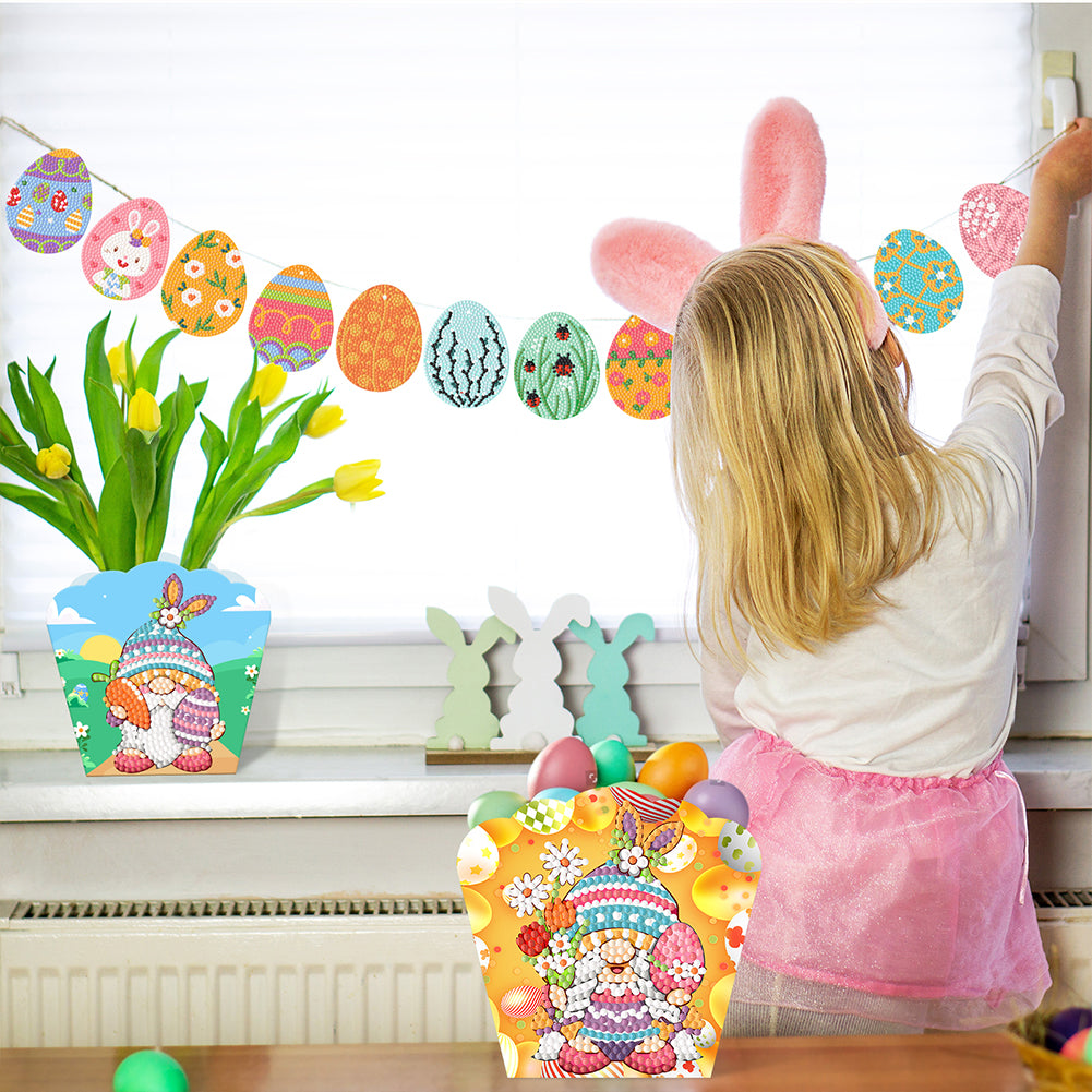 4 Pcs Diamond Painting Easter Boxes Butterfly Sticker for Kids Easter Containers