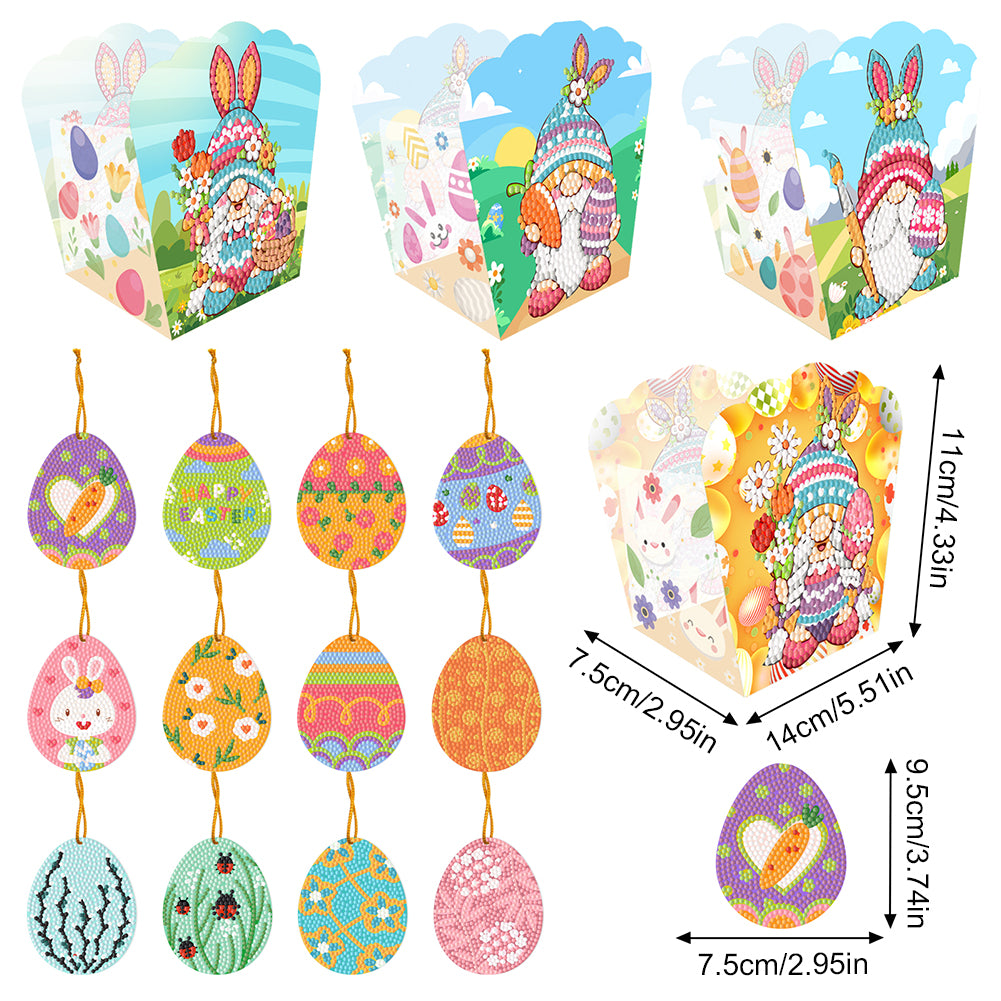 4 Pcs Diamond Painting Easter Boxes Butterfly Sticker for Kids Easter Containers