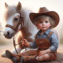 Load image into Gallery viewer, Diamond Painting - Full Round - Cowgirl with horse (30*30CM)