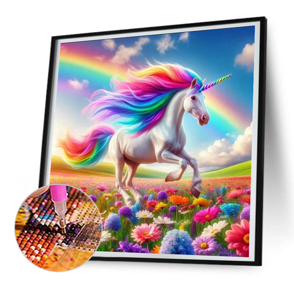 Diamond Painting - Full Round - garden unicorn (30*30CM)