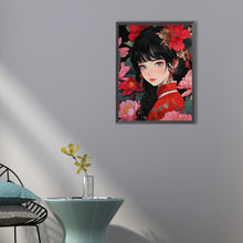 Load image into Gallery viewer, Diamond Painting - Full Round - girl in red dress (40*55CM)