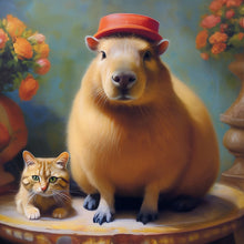 Load image into Gallery viewer, Diamond Painting - Full Round - Capybara and cat (30*30CM)