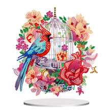 Load image into Gallery viewer, Acrylic Flowers Bird Cage Diamond Painting Tabletop Ornamen for Office Decor