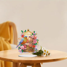 Load image into Gallery viewer, Acrylic Flowers Bird Cage Diamond Painting Tabletop Ornamen for Office Decor