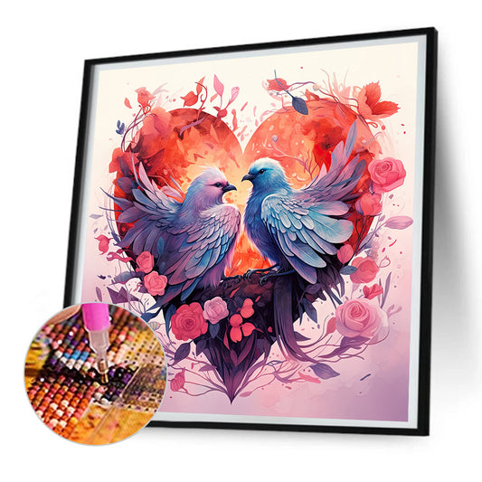 Diamond Painting - Full Round - love for birds (30*30CM)