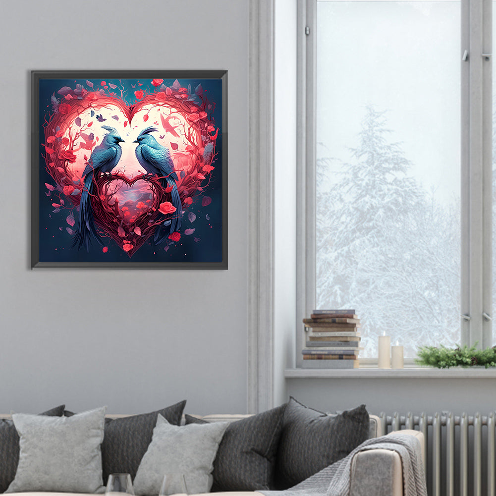 Diamond Painting - Full Round - love for birds (30*30CM)