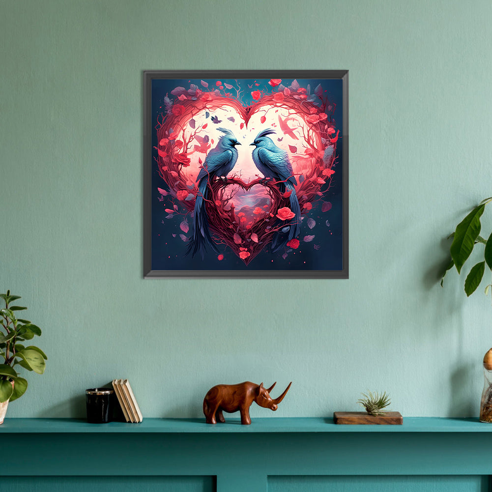Diamond Painting - Full Round - love for birds (30*30CM)