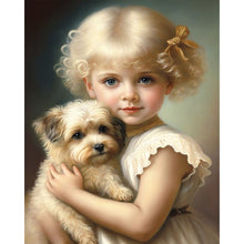 Load image into Gallery viewer, Diamond Painting - Full Square - cute pet girl (40*50CM)