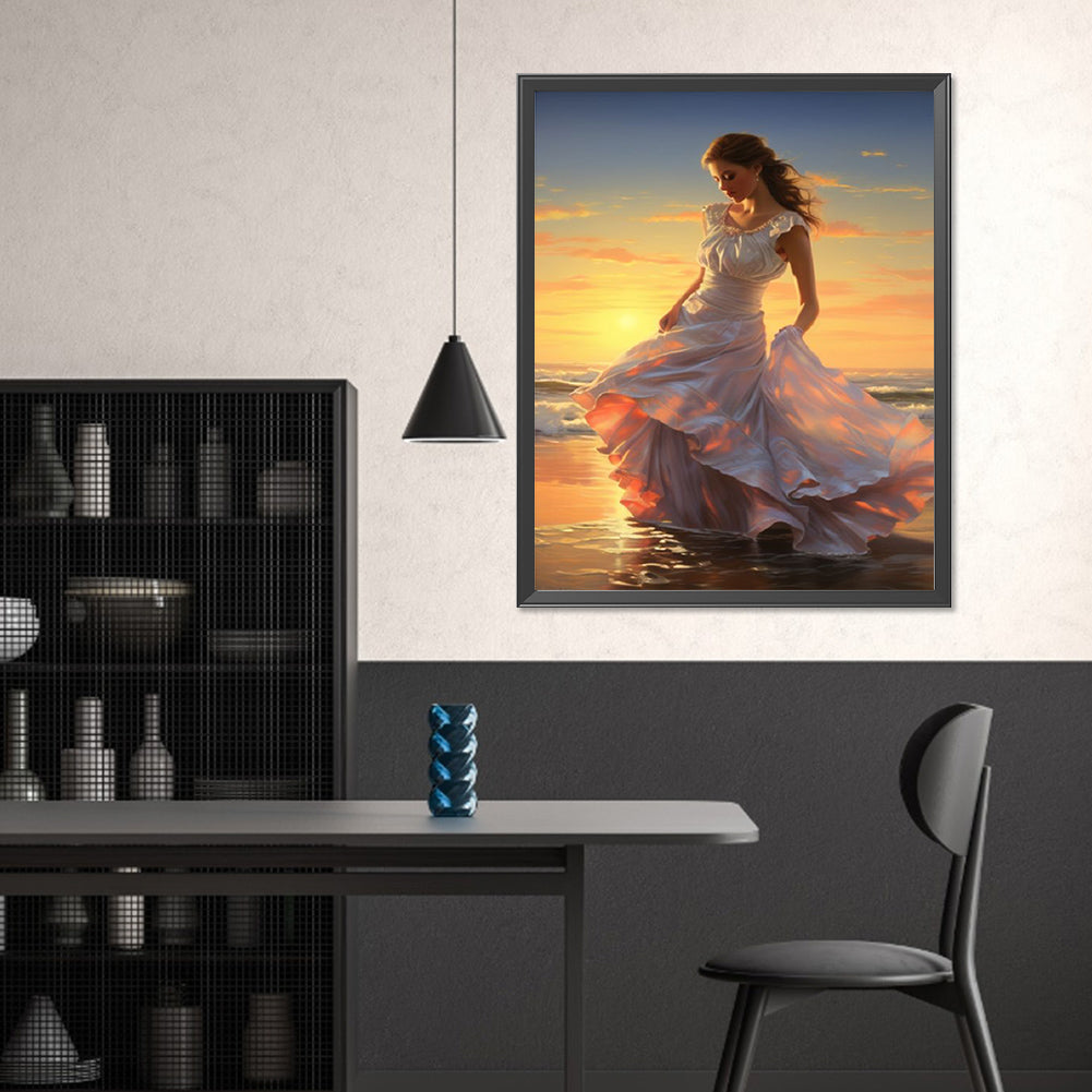 Diamond Painting - Full Square - seaside girl (40*50CM)