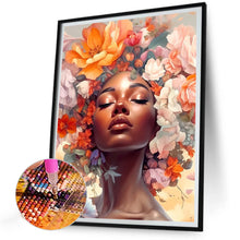 Load image into Gallery viewer, Diamond Painting - Full Round - flower and girl (30*40CM)