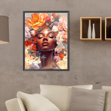 Load image into Gallery viewer, Diamond Painting - Full Round - flower and girl (30*40CM)
