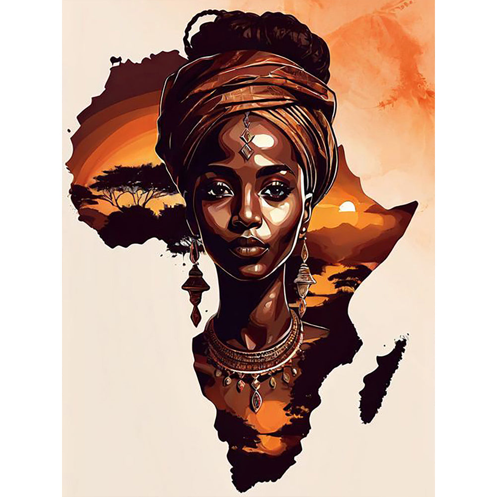 Diamond Painting - Full Round - african girl (30*40CM)