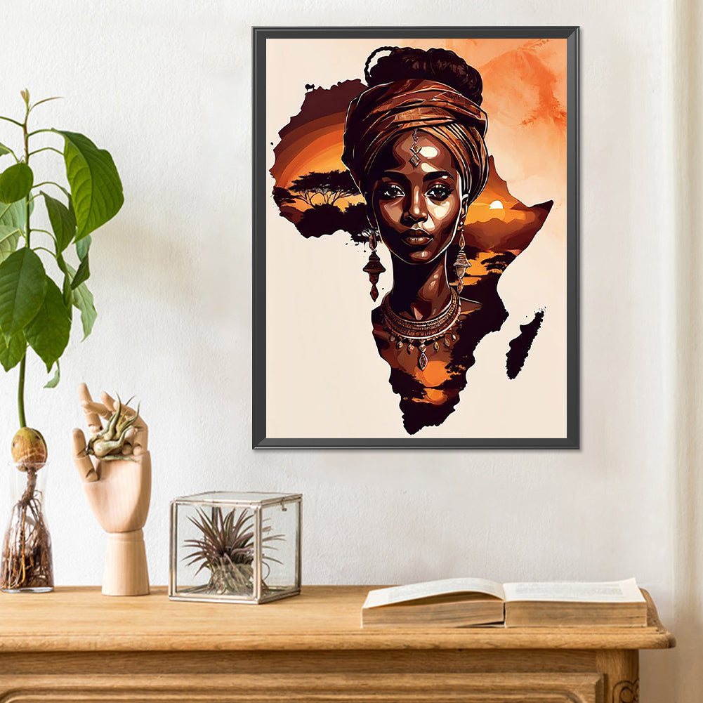 Diamond Painting - Full Round - african girl (30*40CM)