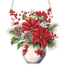 Load image into Gallery viewer, Acrylic Christmas Bouquet Single-Sided Round Diamond Painting Hanging Pendant