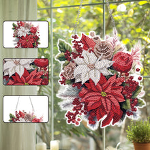 Load image into Gallery viewer, Acrylic Christmas Bouquet Single-Sided Round Diamond Painting Hanging Pendant