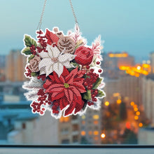 Load image into Gallery viewer, Acrylic Christmas Bouquet Single-Sided Round Diamond Painting Hanging Pendant