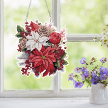 Load image into Gallery viewer, Acrylic Christmas Bouquet Single-Sided Round Diamond Painting Hanging Pendant