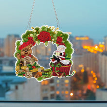 Load image into Gallery viewer, Acrylic Christmas Wreath Single-Sided Round DIY Diamond Painting Hanging Pendant