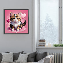 Load image into Gallery viewer, Diamond Painting - Full Round - Valentine love kitten (30*30CM)