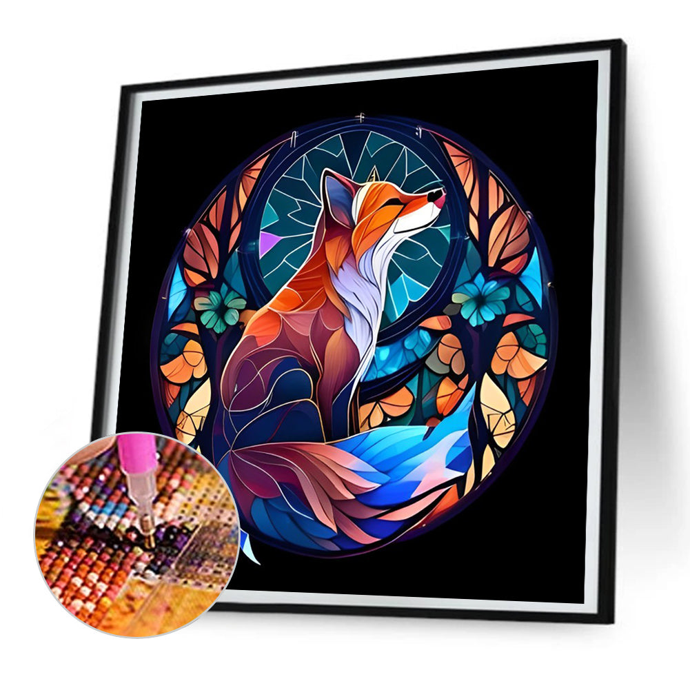Diamond Painting - Full Round - fox glass painting (30*30CM)