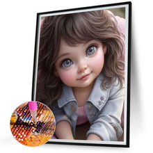 Load image into Gallery viewer, Diamond Painting - Full Round - curly hair big eyed girl (30*40CM)