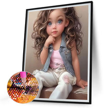 Load image into Gallery viewer, Diamond Painting - Full Round - curly hair big eyed girl (30*40CM)