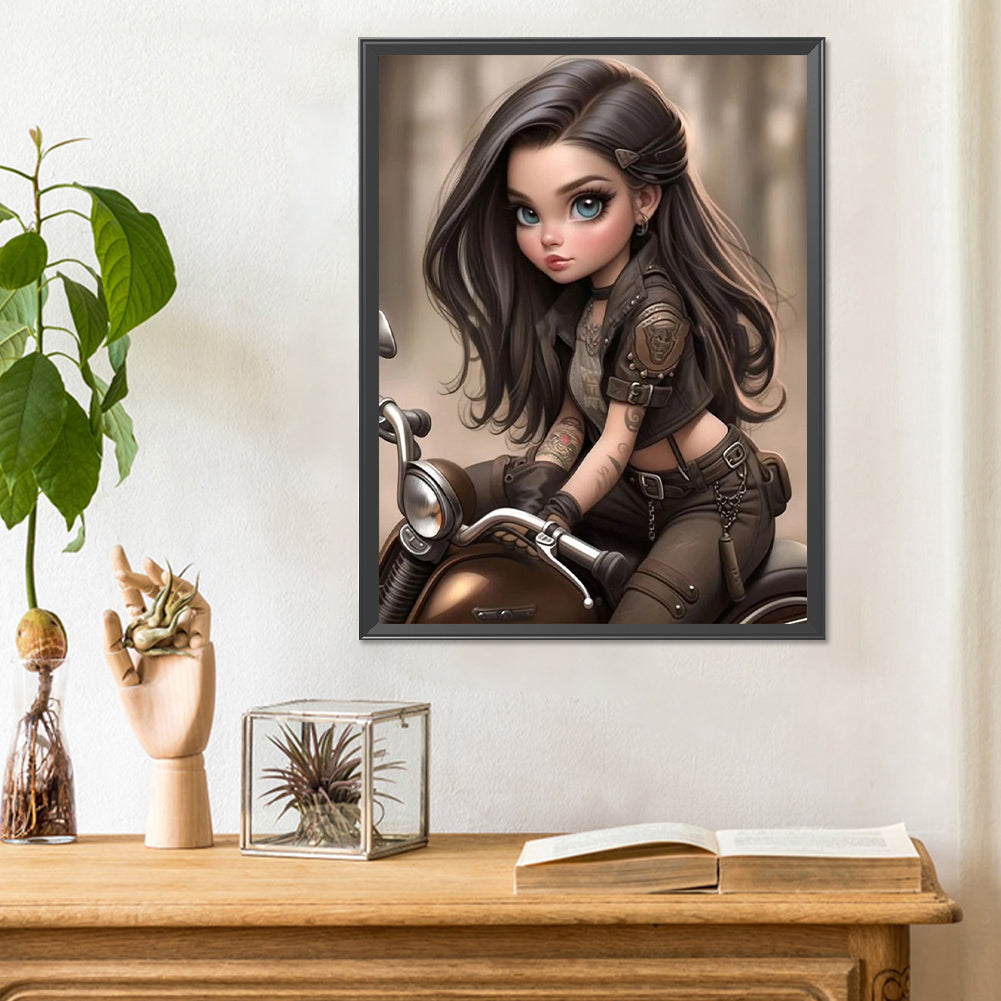 Diamond Painting - Full Round - curly hair big eyed girl (30*40CM)