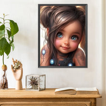 Load image into Gallery viewer, Diamond Painting - Full Round - curly hair big eyed girl (30*40CM)