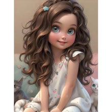 Load image into Gallery viewer, Diamond Painting - Full Round - curly hair big eyed girl (30*40CM)