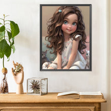 Load image into Gallery viewer, Diamond Painting - Full Round - curly hair big eyed girl (30*40CM)