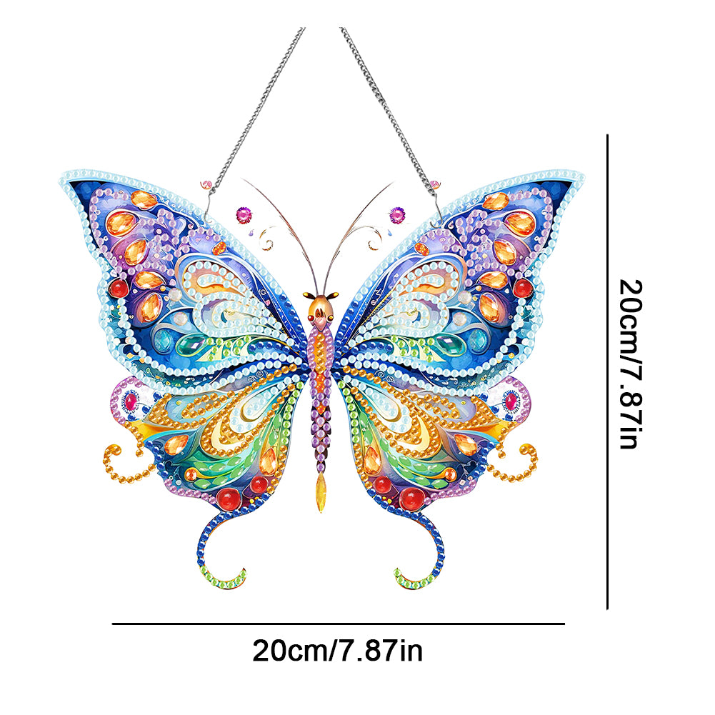 Acrylic Colorful Feathers Frog Single-Sided DIY Diamond Painting Hanging Pendant