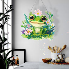 Load image into Gallery viewer, Acrylic Colorful Feathers Frog Single-Sided DIY Diamond Painting Hanging Pendant