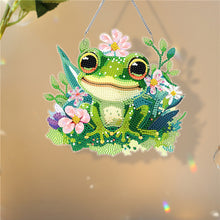 Load image into Gallery viewer, Acrylic Colorful Feathers Frog Single-Sided DIY Diamond Painting Hanging Pendant