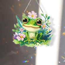 Load image into Gallery viewer, Acrylic Colorful Feathers Frog Single-Sided DIY Diamond Painting Hanging Pendant