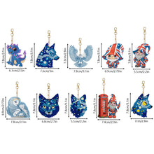 Load image into Gallery viewer, 10 Pcs Owl Double Sided Diamond Painting Keychain Pendant for Beginners Adults