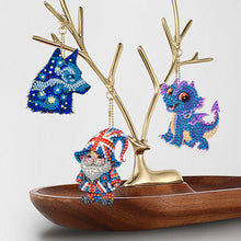 Load image into Gallery viewer, 10 Pcs Owl Double Sided Diamond Painting Keychain Pendant for Beginners Adults