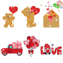 Load image into Gallery viewer, 6 Pcs Valentine Diamond Painting Sticker Gem Sticker for Boy Girls Gift (Bear)