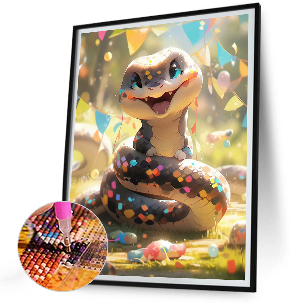 Diamond Painting - Full Round - Chinese zodiac sign snake (30*40CM)