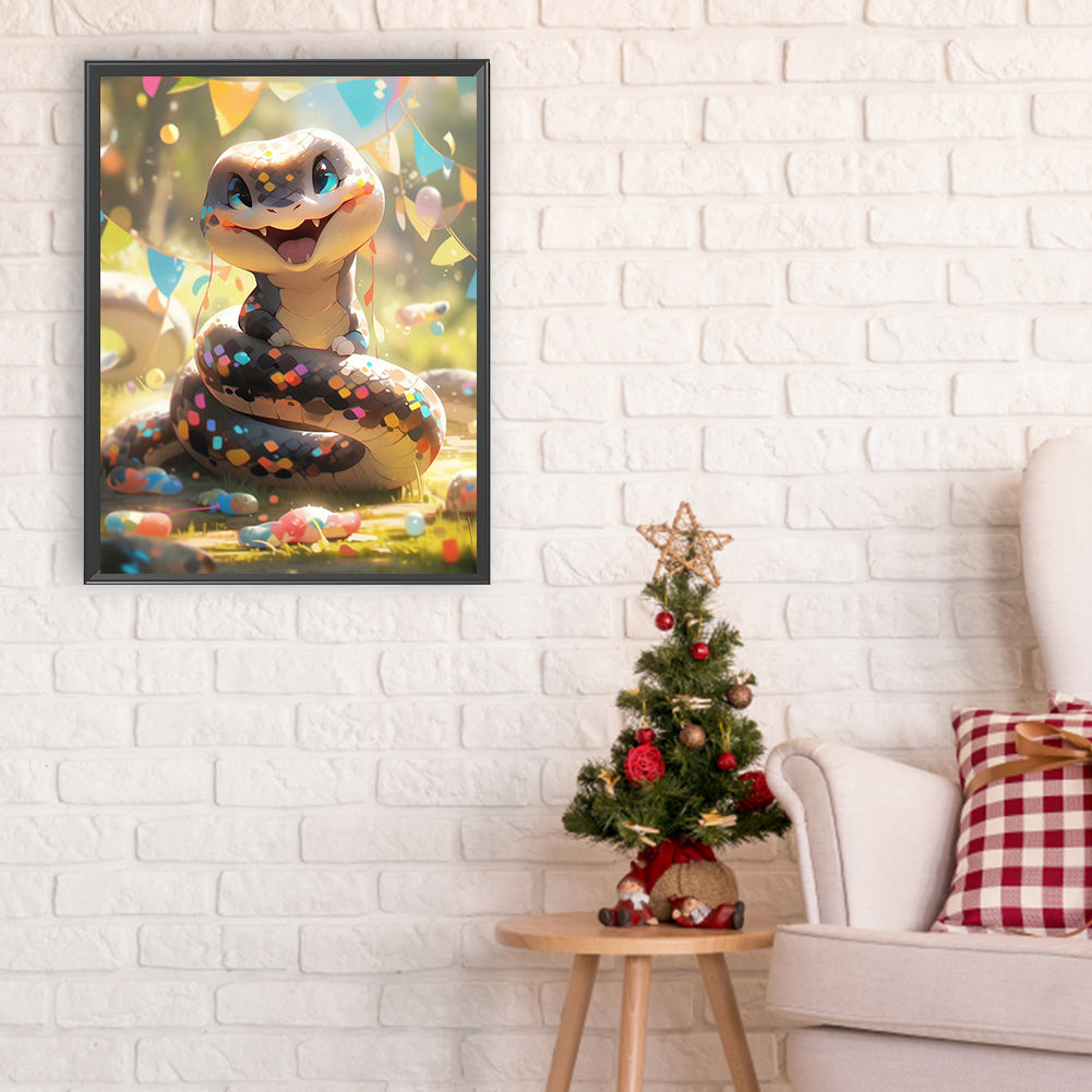 Diamond Painting - Full Round - Chinese zodiac sign snake (30*40CM)