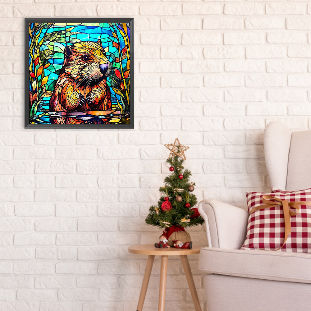 Diamond Painting - Full Round - glass painting marmot (30*30CM)