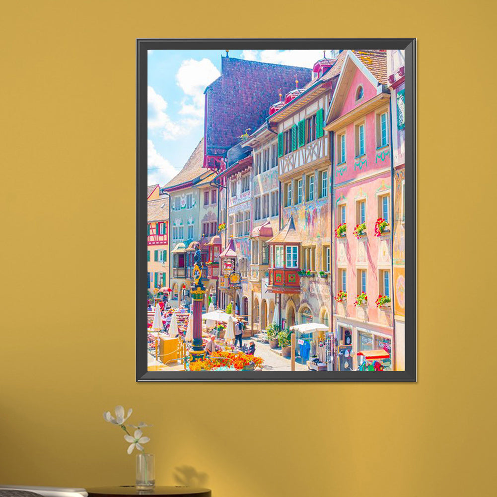 Diamond Painting - Full Square - colorful house (40*50CM)