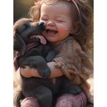 Load image into Gallery viewer, Diamond Painting - Full Square - girl holding pet (30*40CM)