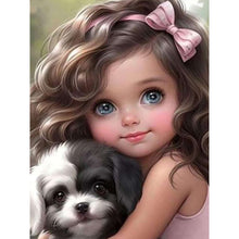 Load image into Gallery viewer, Diamond Painting - Full Square - girl holding pet (30*40CM)