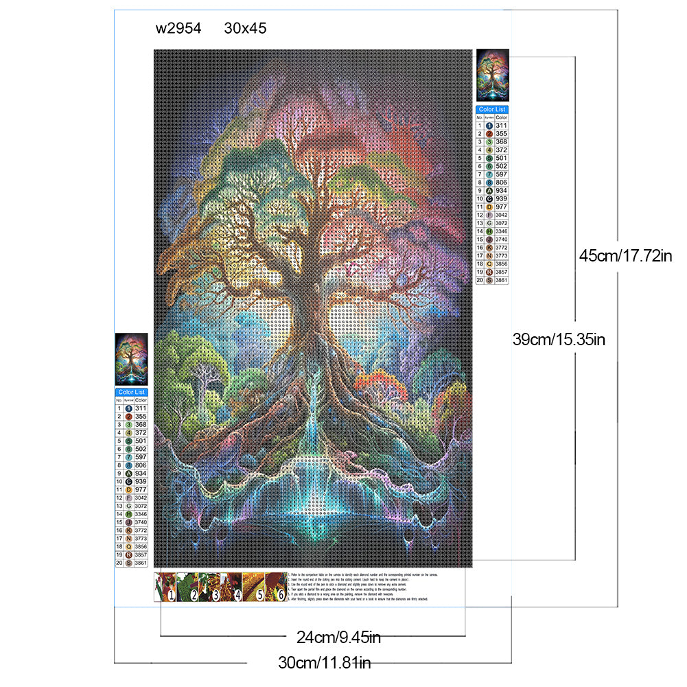 Diamond Painting - Full Round - psychedelic tree (30*45CM)