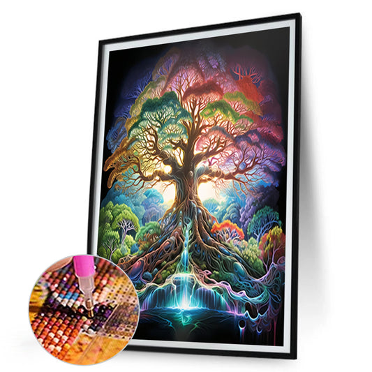 Diamond Painting - Full Round - psychedelic tree (30*45CM)