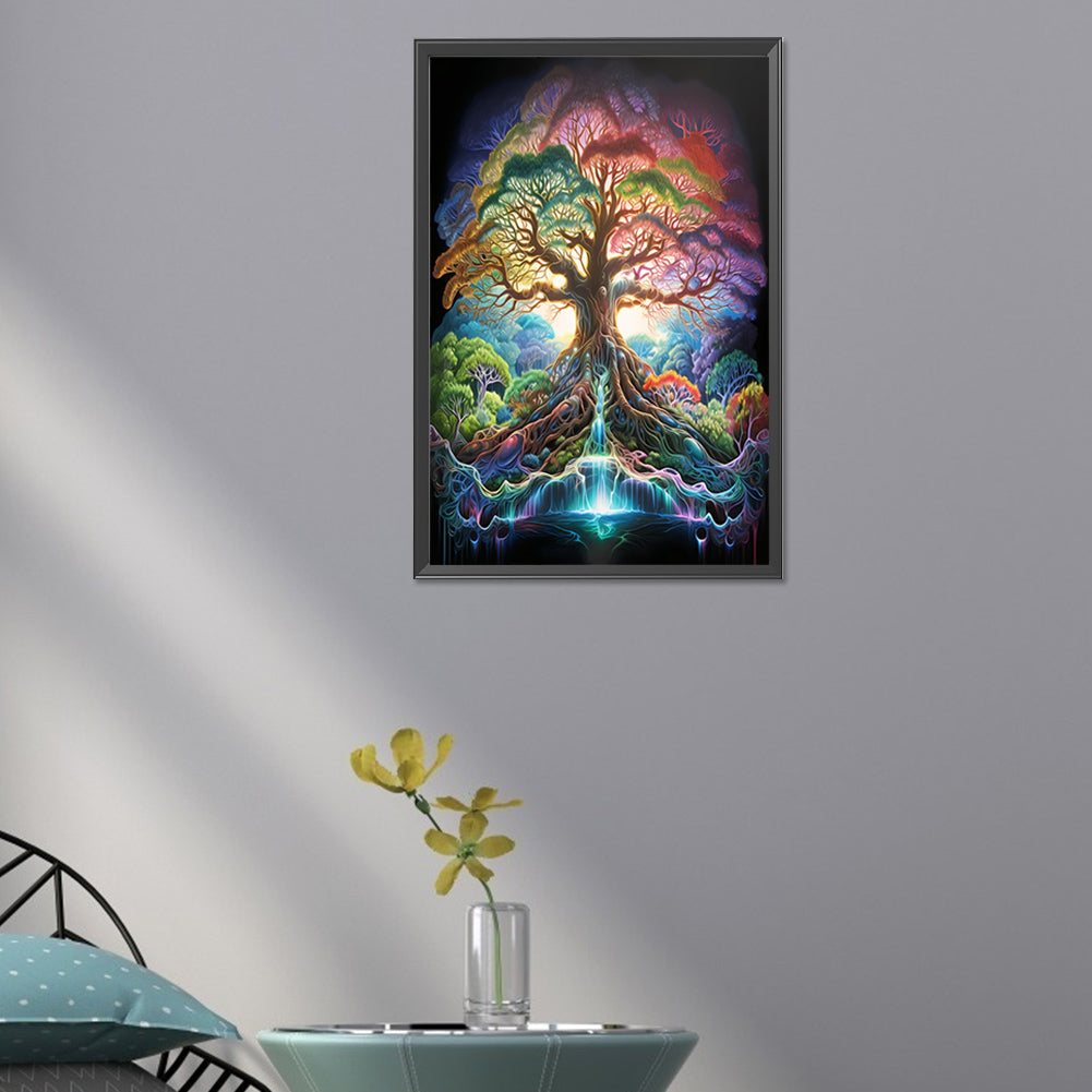 Diamond Painting - Full Round - psychedelic tree (30*45CM)