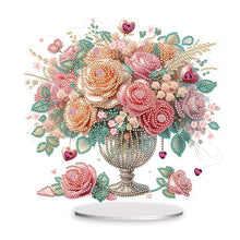 Load image into Gallery viewer, Acrylic Rose Vase Diamond Painting Desktop Decorations for Office Desktop Decor