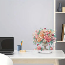 Load image into Gallery viewer, Acrylic Rose Vase Diamond Painting Desktop Decorations for Office Desktop Decor