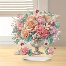 Load image into Gallery viewer, Acrylic Rose Vase Diamond Painting Desktop Decorations for Office Desktop Decor