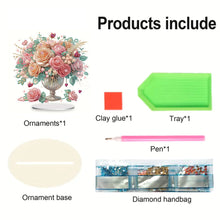 Load image into Gallery viewer, Acrylic Rose Vase Diamond Painting Desktop Decorations for Office Desktop Decor